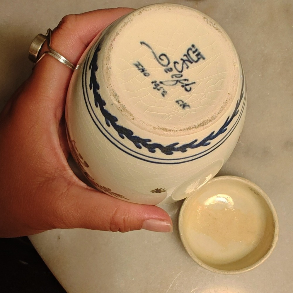 Delft De Porceleyne‎ Fles Royal Delft Hand-Painted Floral Ginger Jar 5.25"